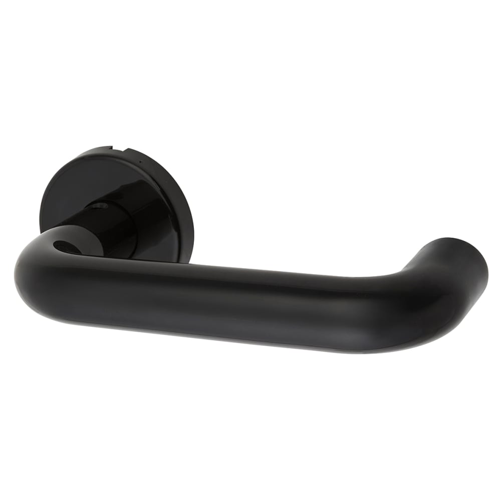 Hoppe Paris AR600/20 Nylon Steel Core Safety Door Handle on Rose - Ebony Black