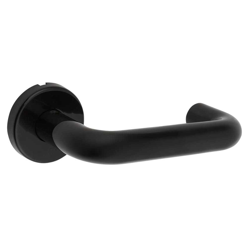 Hoppe Paris AR600/20 Nylon Steel Core Safety Door Handle on Rose - Ebony Black