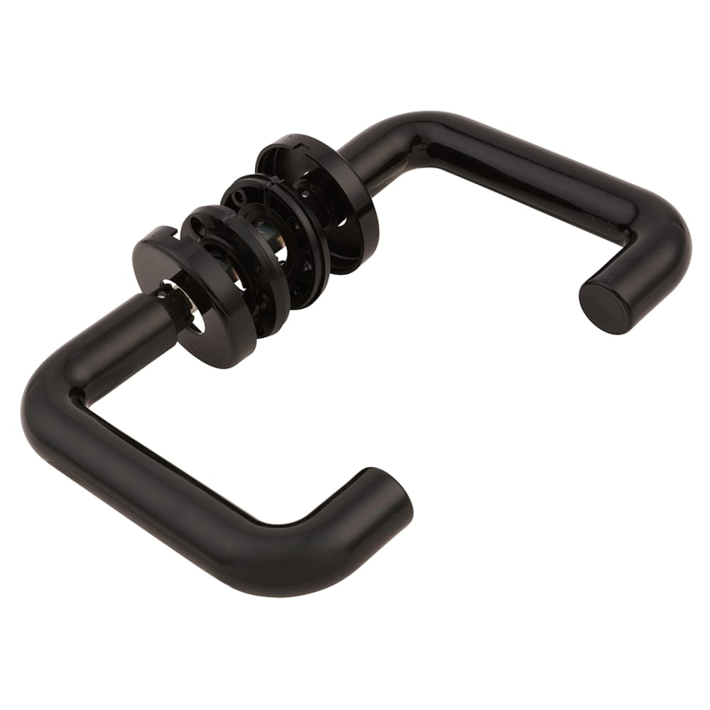 Hoppe Paris AR600/20 Nylon Steel Core Safety Door Handle on Rose - Ebony Black