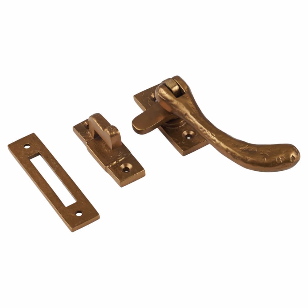 Olde Forge Bulb End Mortice & Hook Plate Casement Window Fastener - Reversible - Antique Bronze