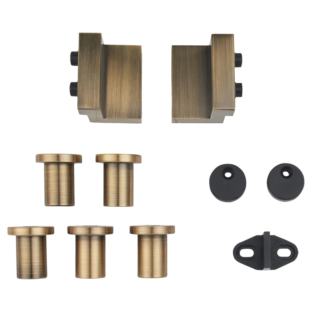 Klug Barn Strap Sliding Door Gear - Face Mounted - 2000mm Track - 120kg Max Door Weight - Ant Brass