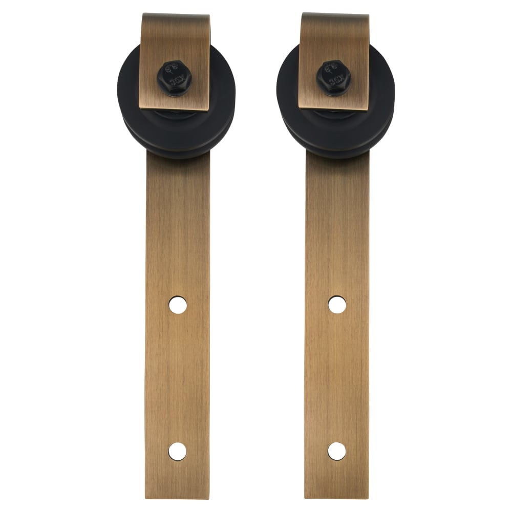 Klug Barn Strap Sliding Door Gear - Face Mounted - 2000mm Track - 120kg Max Door Weight - Ant Brass