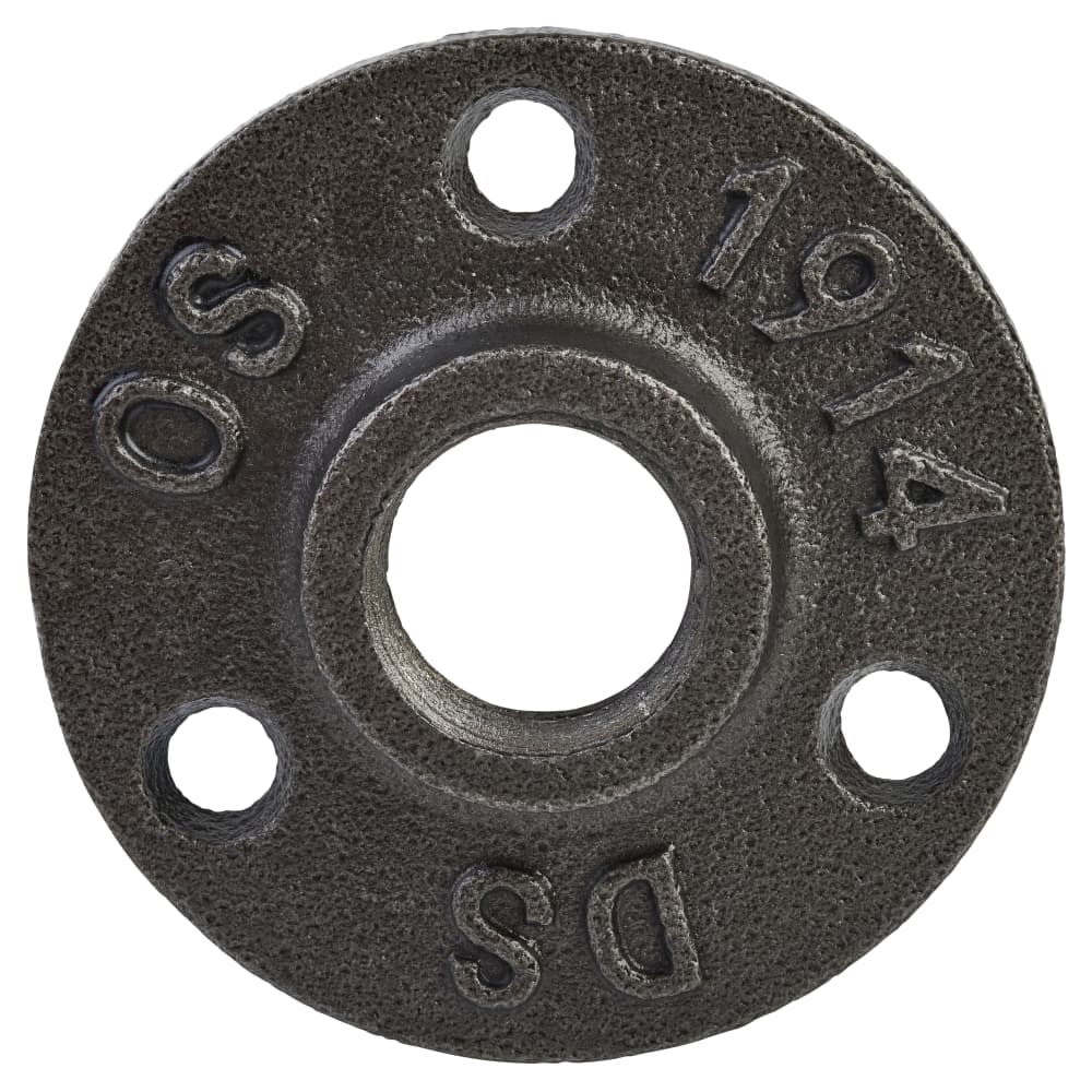 Altro 3/4" Pipe Shelving Iron Floor/Wall Fixing Flange - 65mm Diameter - Grey