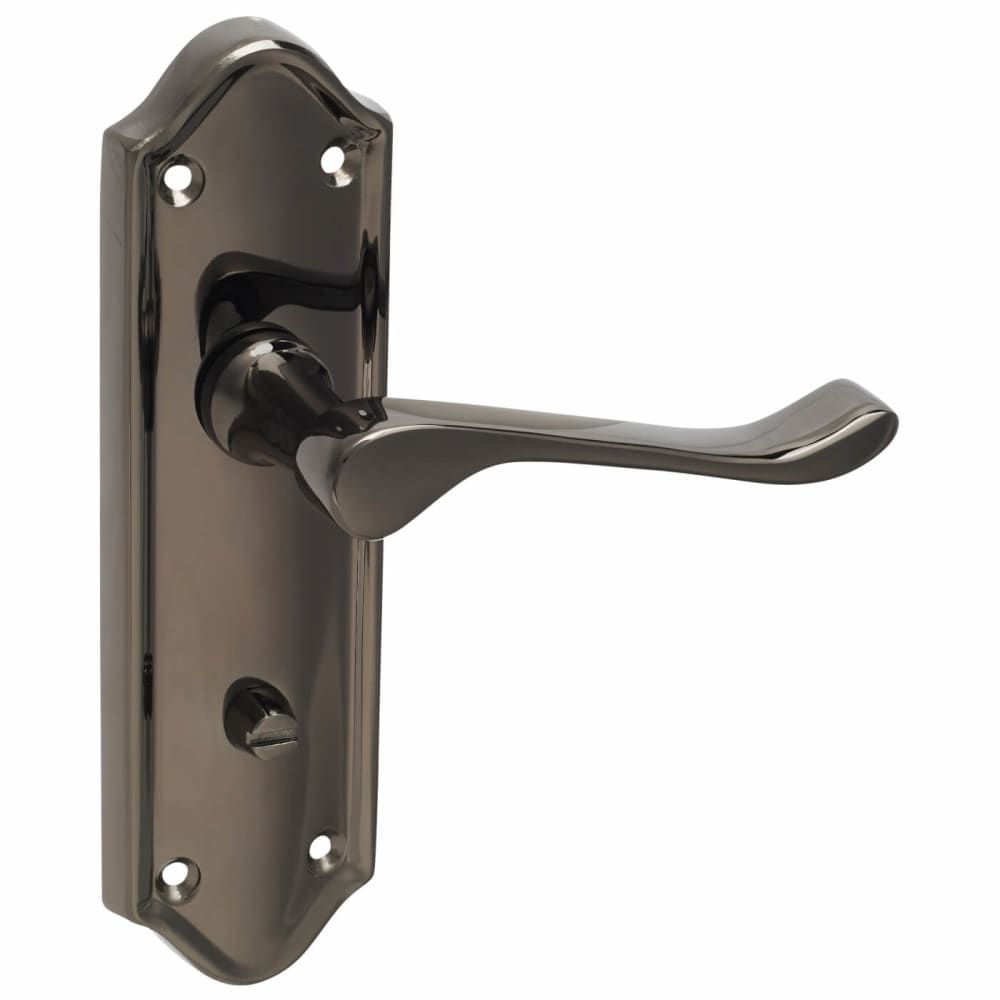 Altro Ashmead Bathroom Door Handle - 168 x 46mm - Black Nickel