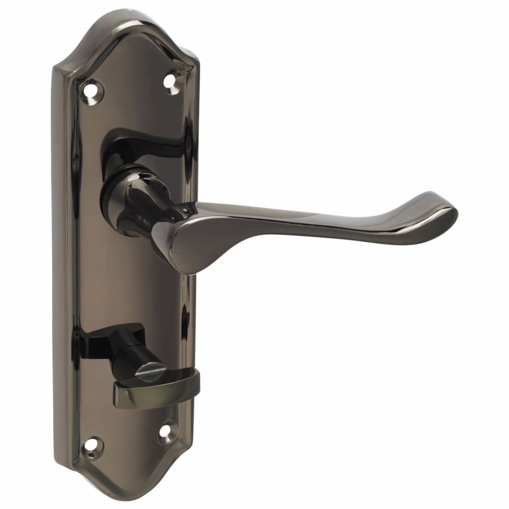 Altro Ashmead Bathroom Door Handle - 168 x 46mm - Black Nickel
