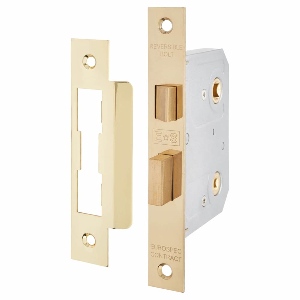 Touchpoint Georgian Bathroom Lock Door Handle Kit - Polished Brass