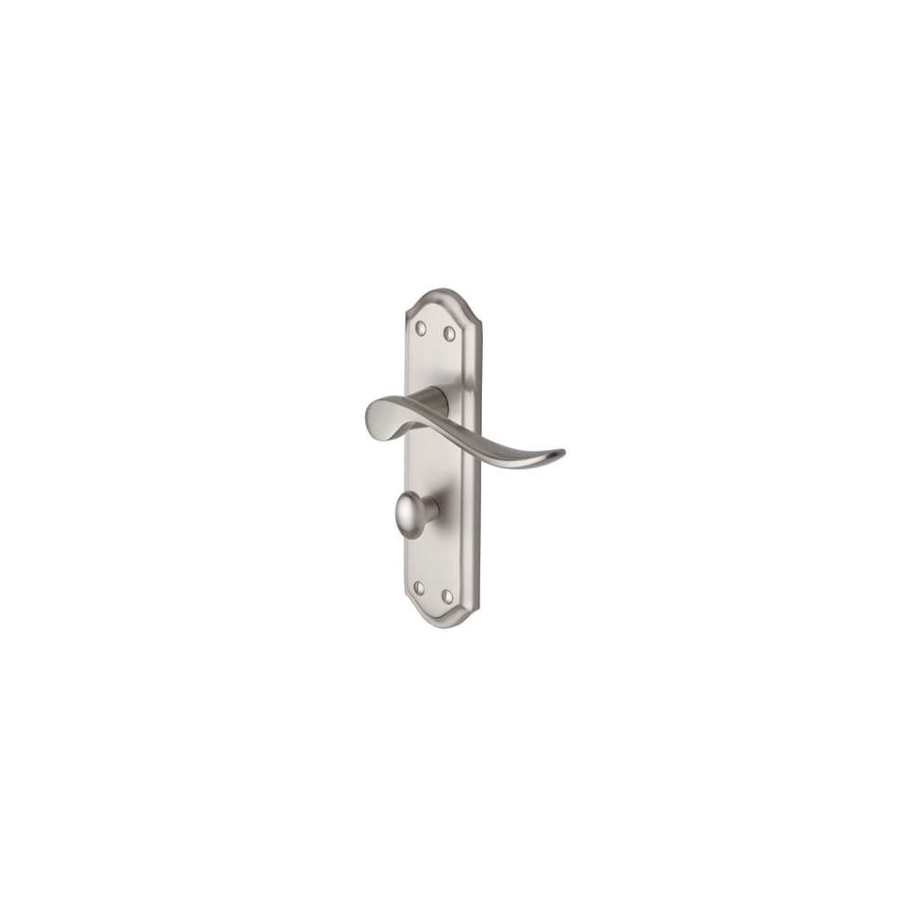 Heritage Brass by M Marcus Sandown Bathroom Door Handle - 180 x 48mm - Satin Nickel