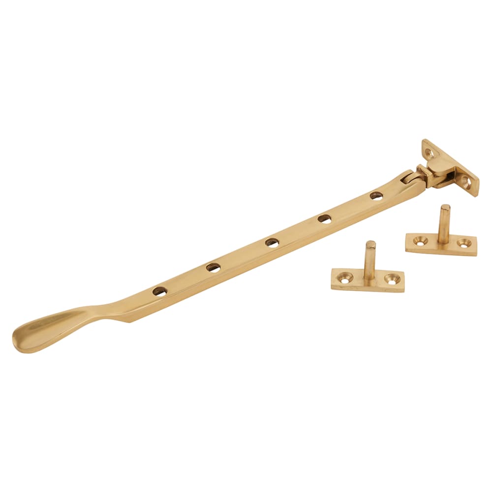Touchpoint Budget Victorian Casement Window Stay - 10"/250mm Length - Polished Brass