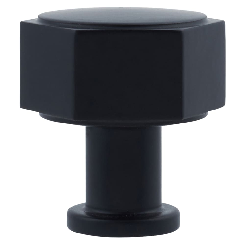 Alexander & Wilks Vesper Hex Cabinet Knob - 33mm Diameter - Matt Black