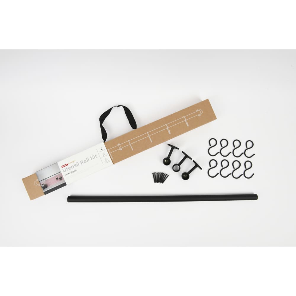 Rothley Kitchen Utensil Rail Kits - 19 x 1000mm - Matt Black