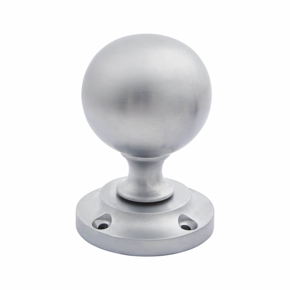 Altro Victorian Ball Mortice Door Knob - 61mm Rose Diameter - Satin Chrome