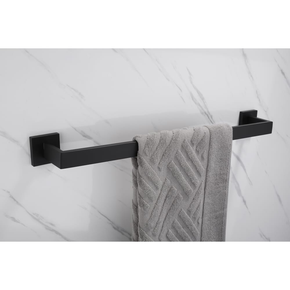 Altro Modern Square Towel Rail - 600 x 80 x 55mm - Matt Black