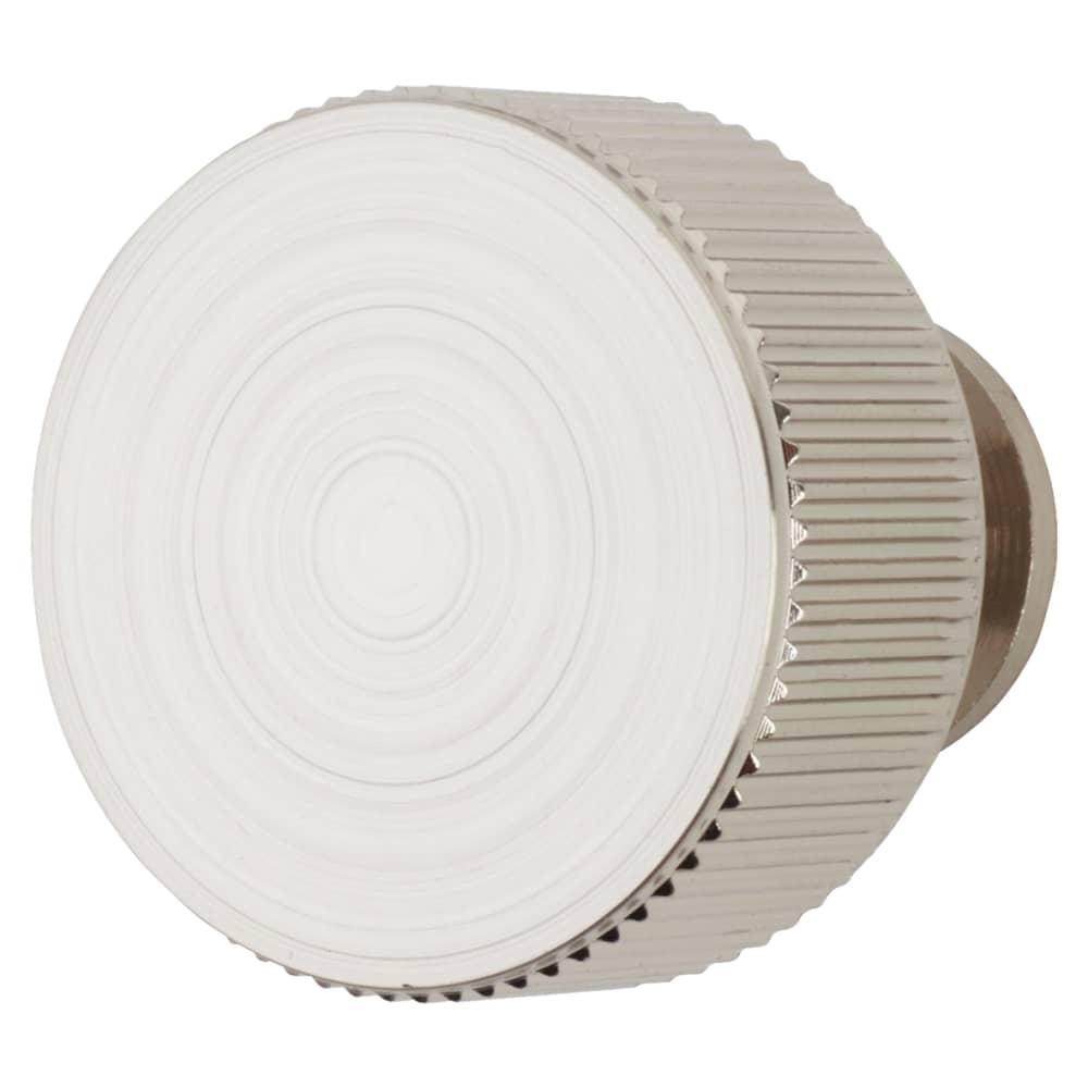 Carlisle Brass Lines Radio Round Cabinet Knob - 35mm Diameter - Satin Nickel