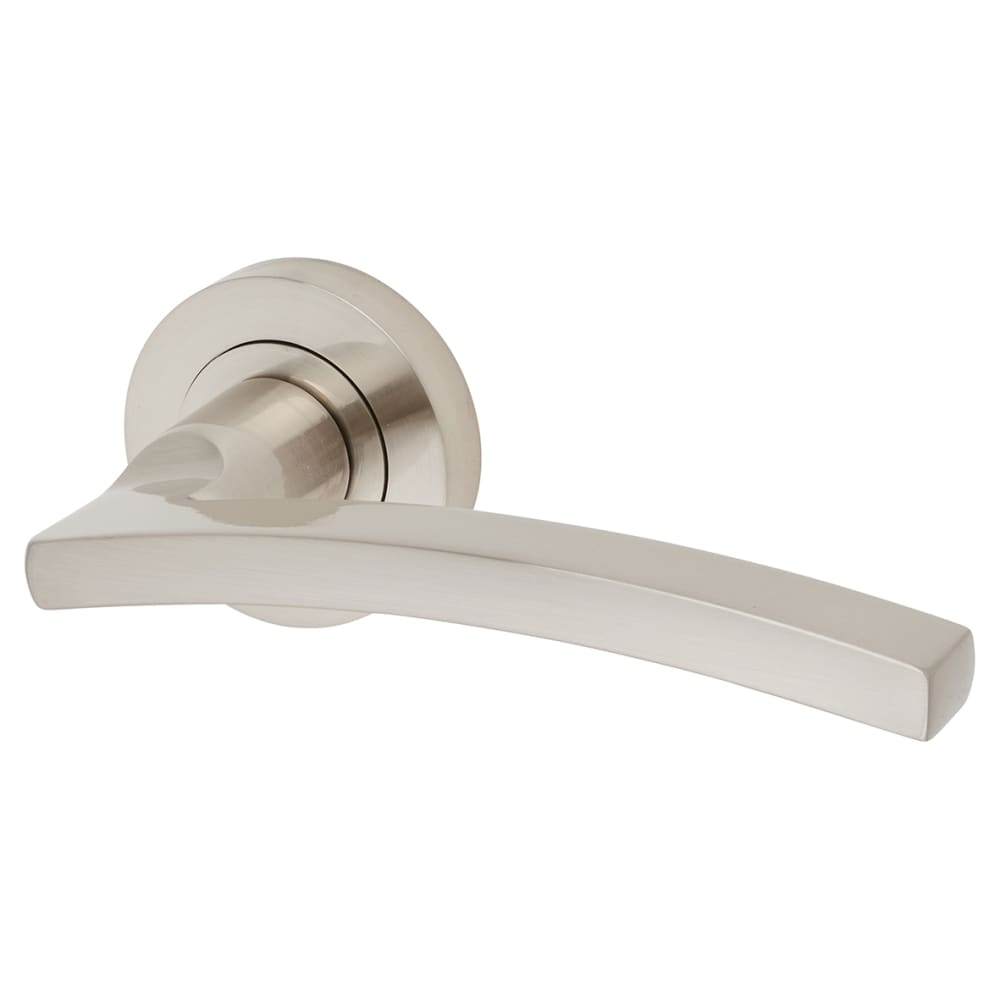 Serozzetta by Carlisle Brass Tavira Latch Door Handle on Rose Ultimate Door Kit - Satin Nickel