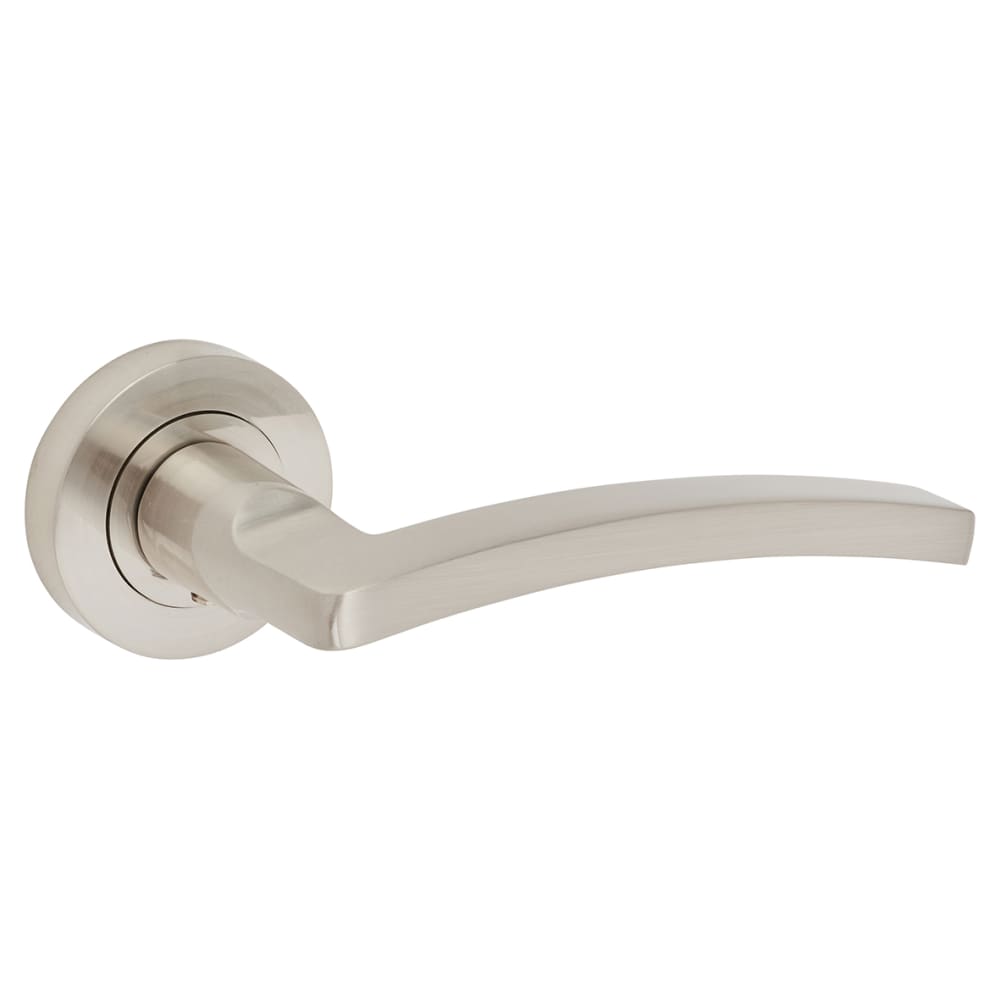 Serozzetta by Carlisle Brass Tavira Latch Door Handle on Rose Ultimate Door Kit - Satin Nickel