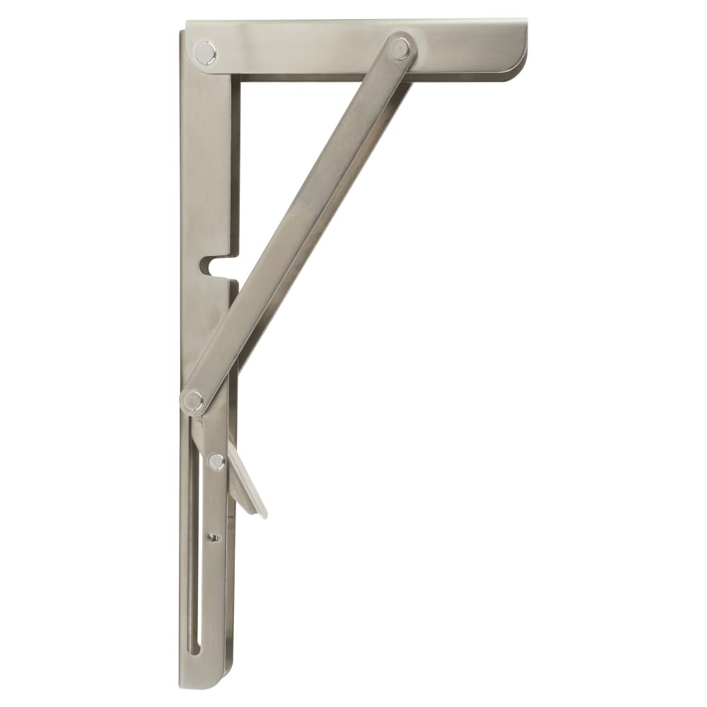 Altro Folding Shelf Brackets - 200mm Length - Satin Stainless Steel - Pair