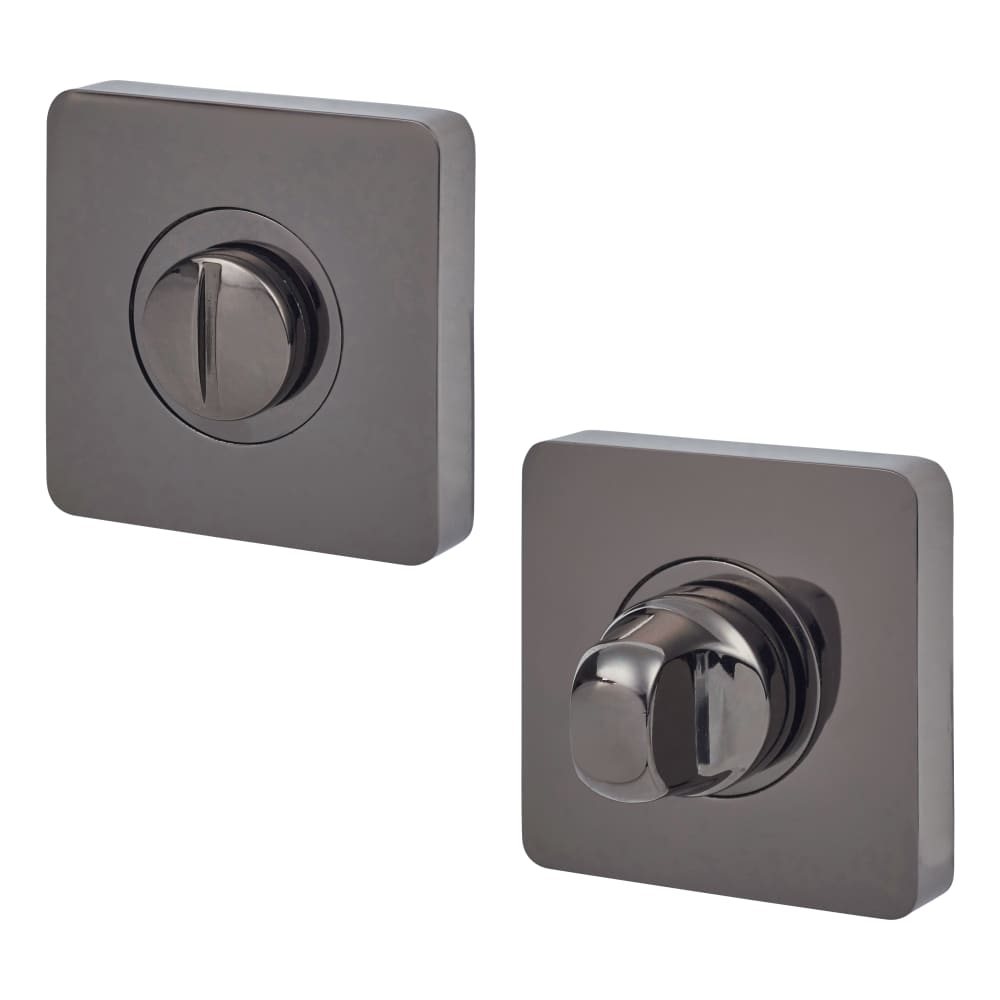 Jigtech Square Bathroom Turn & Release Set Black Nickel