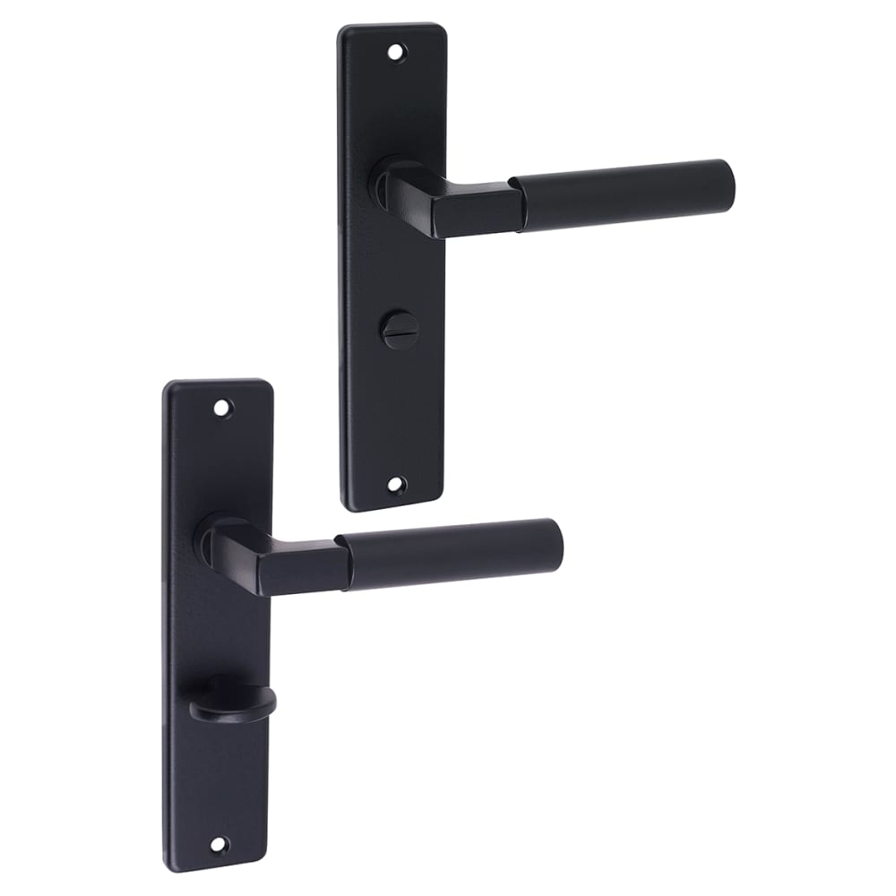 Urfic Windsor Bathroom Door Handle Ebony Black IronmongeryDirect