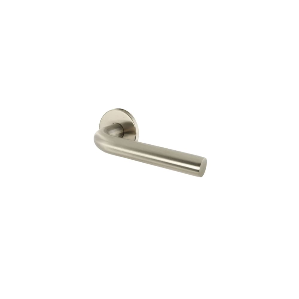 Altro 19mm Bent Door Handle on Rose - Satin Stainless Steel