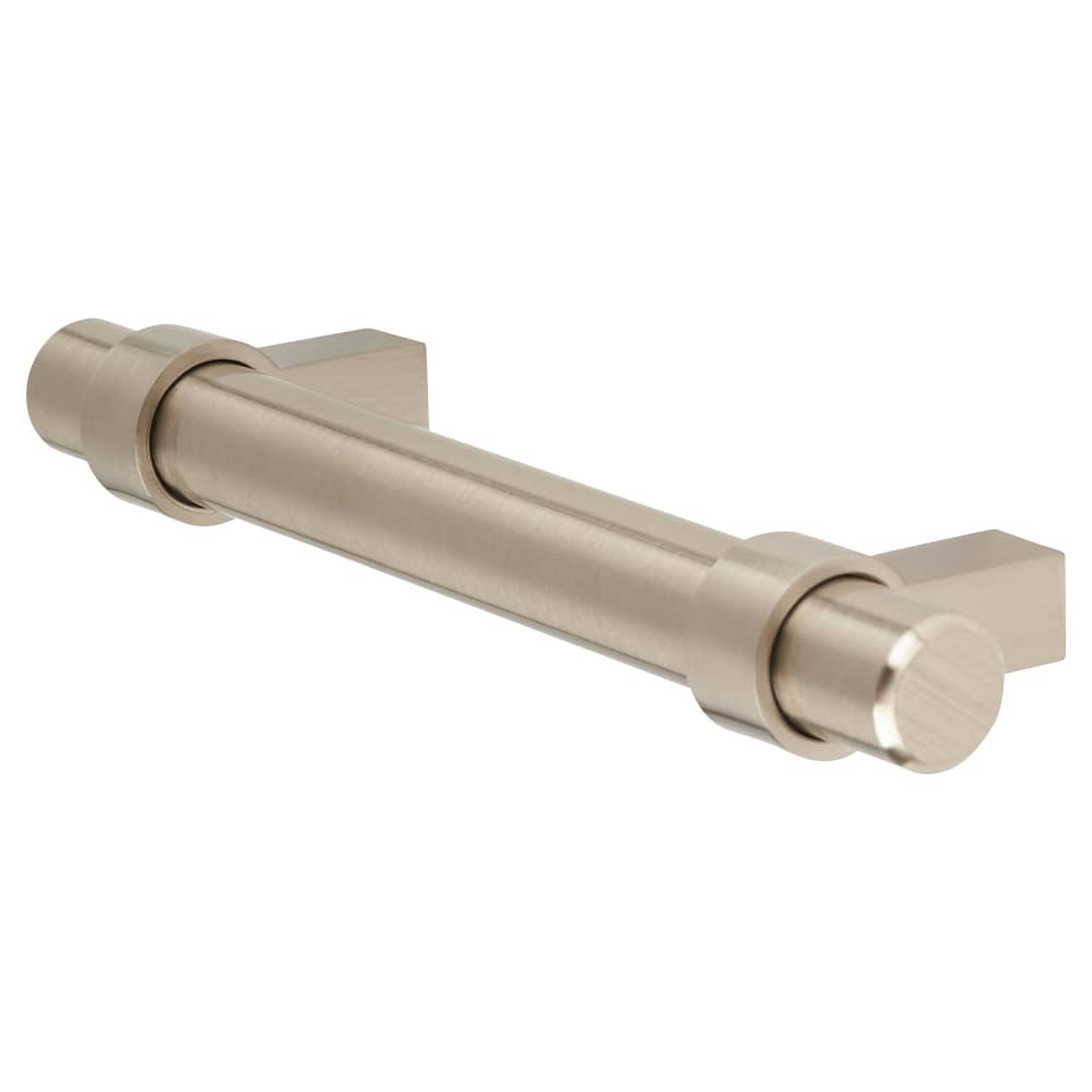 Altro 14mm Collared T-Bar Cabinet Pull Handle - 96mm Centres - Satin Stainless Steel