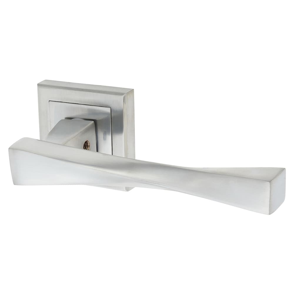 Altro Spirit Door Handle on Square Rose - Satin Chrome