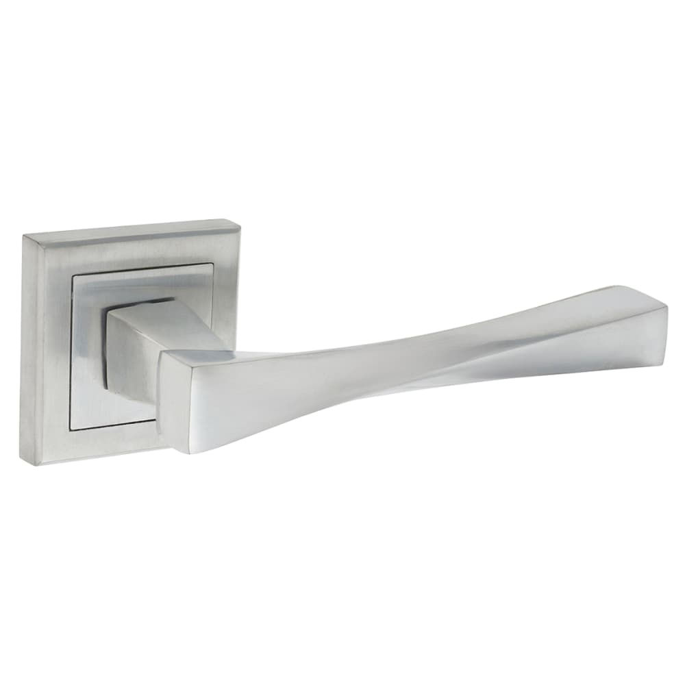 Altro Spirit Door Handle on Square Rose - Satin Chrome
