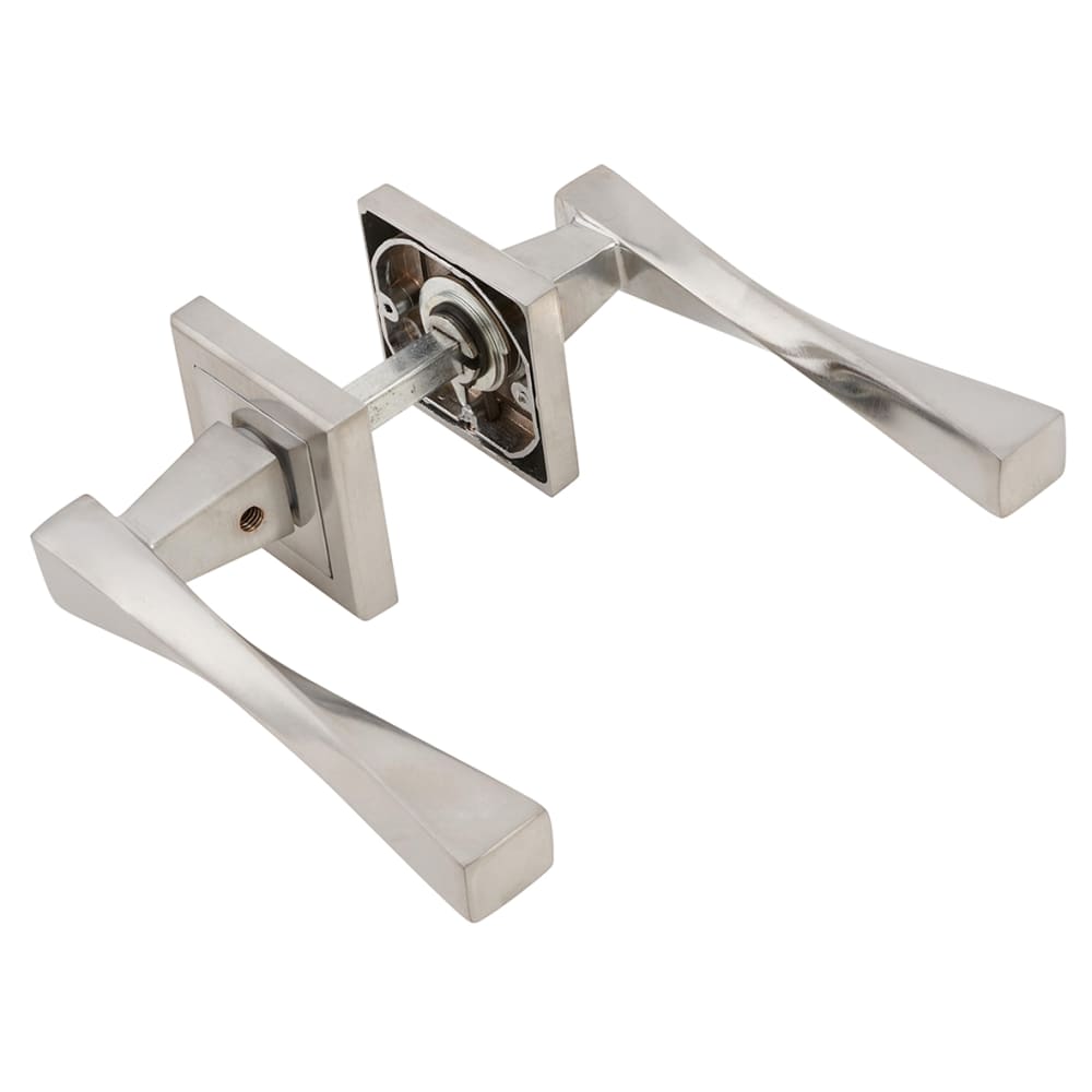 Altro Spirit Door Handle on Square Rose - Satin Chrome
