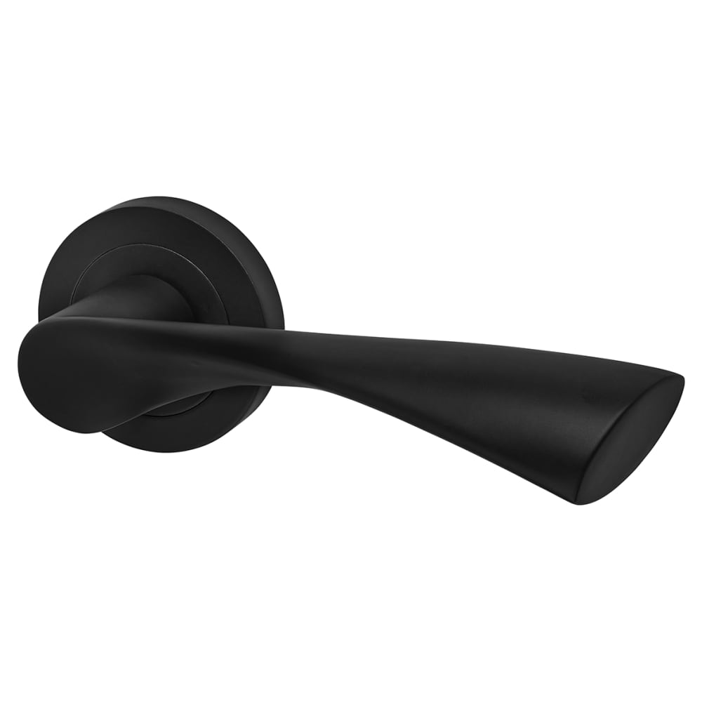 Altro Knightsbridge Door Handle on Rose - Matt Black