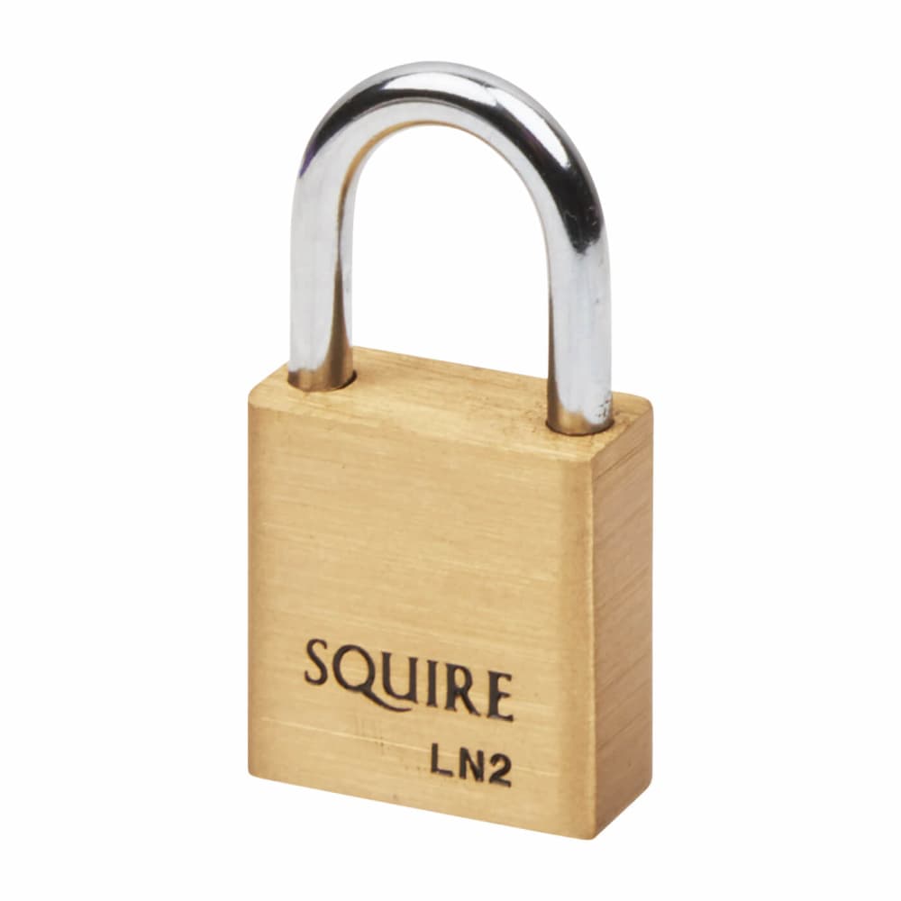 Squire Lion Open Shackle Padlock - 25mm Body - 16.5 x 13.5mm Shackle - Brass