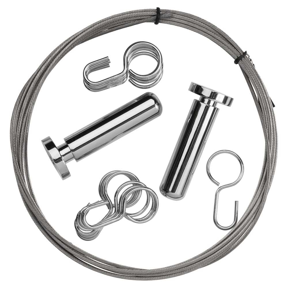Croydex Shower Rail - Wireline - 3000mm Length - Polished Chrome
