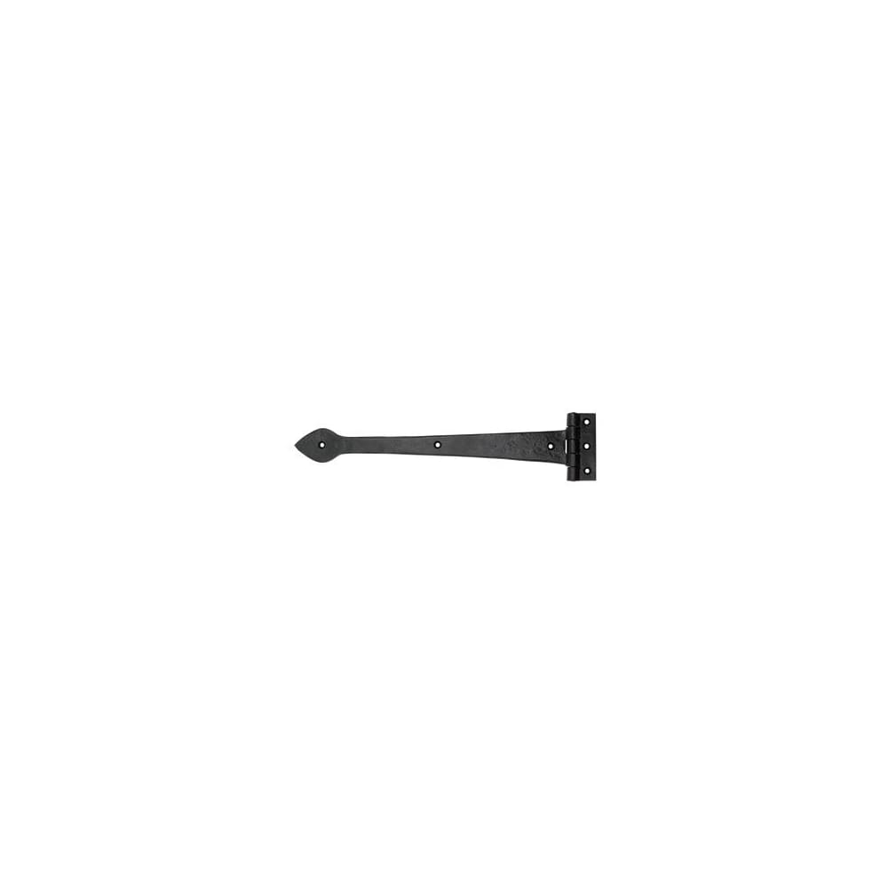 Olde Forge Tudor Plain Door Tee Hinge - 430 x 101mm - Antique Black Iron - Pair