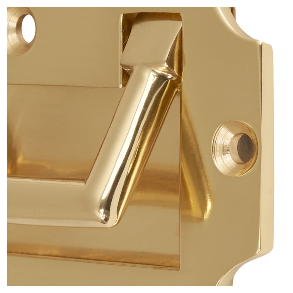 Altro Military Chest Flush Cabinet Pull Handle - 89 x 45mm - Polished Brass