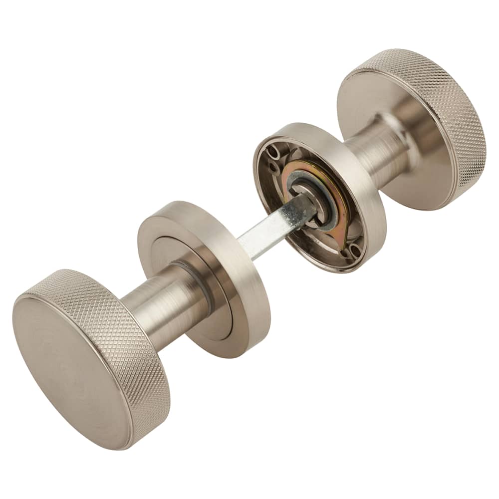 Altro Knurled Mortice Door Knob - 52mm Rose Diameter - Satin Nickel