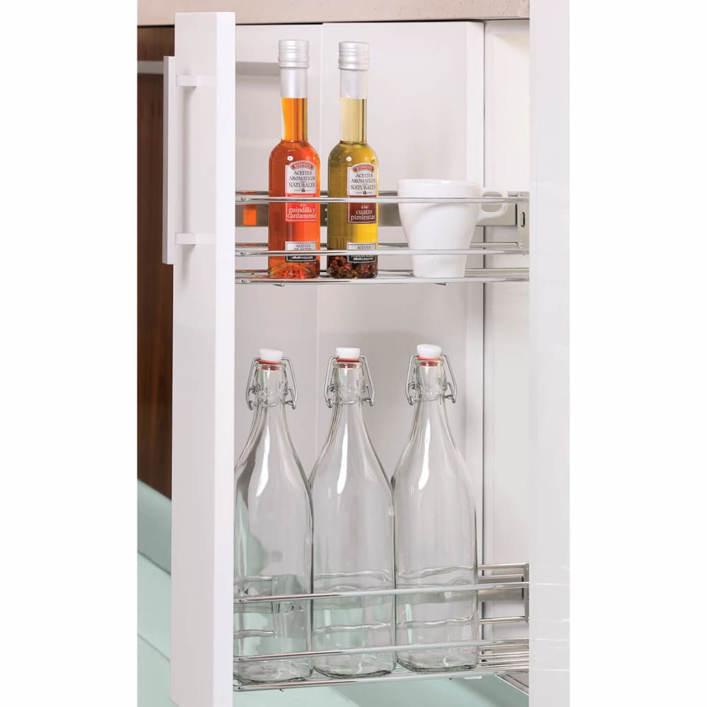 Emuca Supra Bottle Lateral Pull Out Wire Shelves - Cabinet Width 115mm