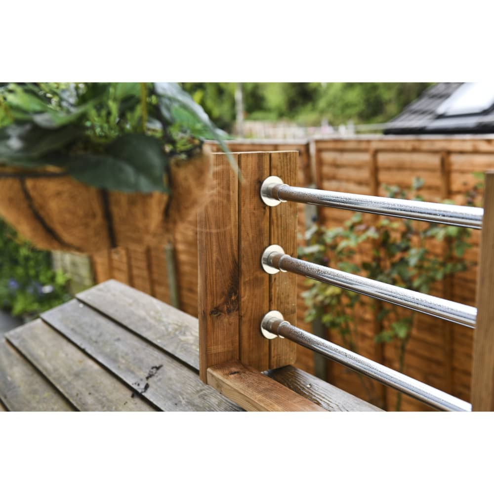 Rothley 25mm Round Stainless Steel Hanging Rail Tube - 1219mm Length - Polished Stainless Steel