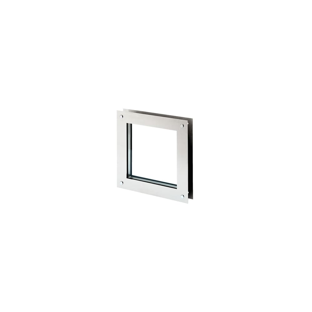 North 4 Designs Twin Glazed Square Vision Panel - 360 x 360mm - Brushed Stainless Steel
