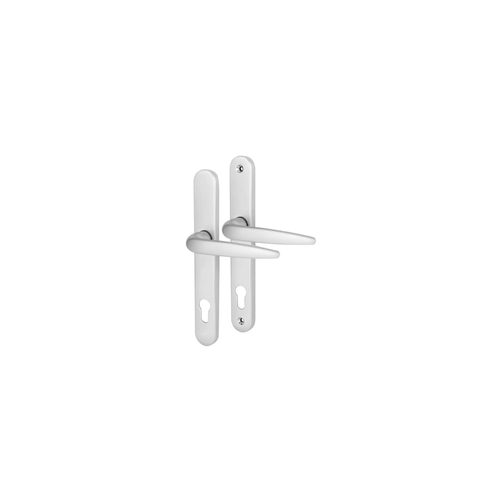 Trojan Sparta uPVC Multipoint Door Handle - Long Plate - 92mm c/c - Silver
