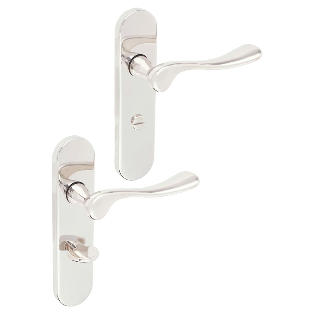 Urfic Berkshire Bathroom Door Handle - 113 x 39mm - Polished Nickel