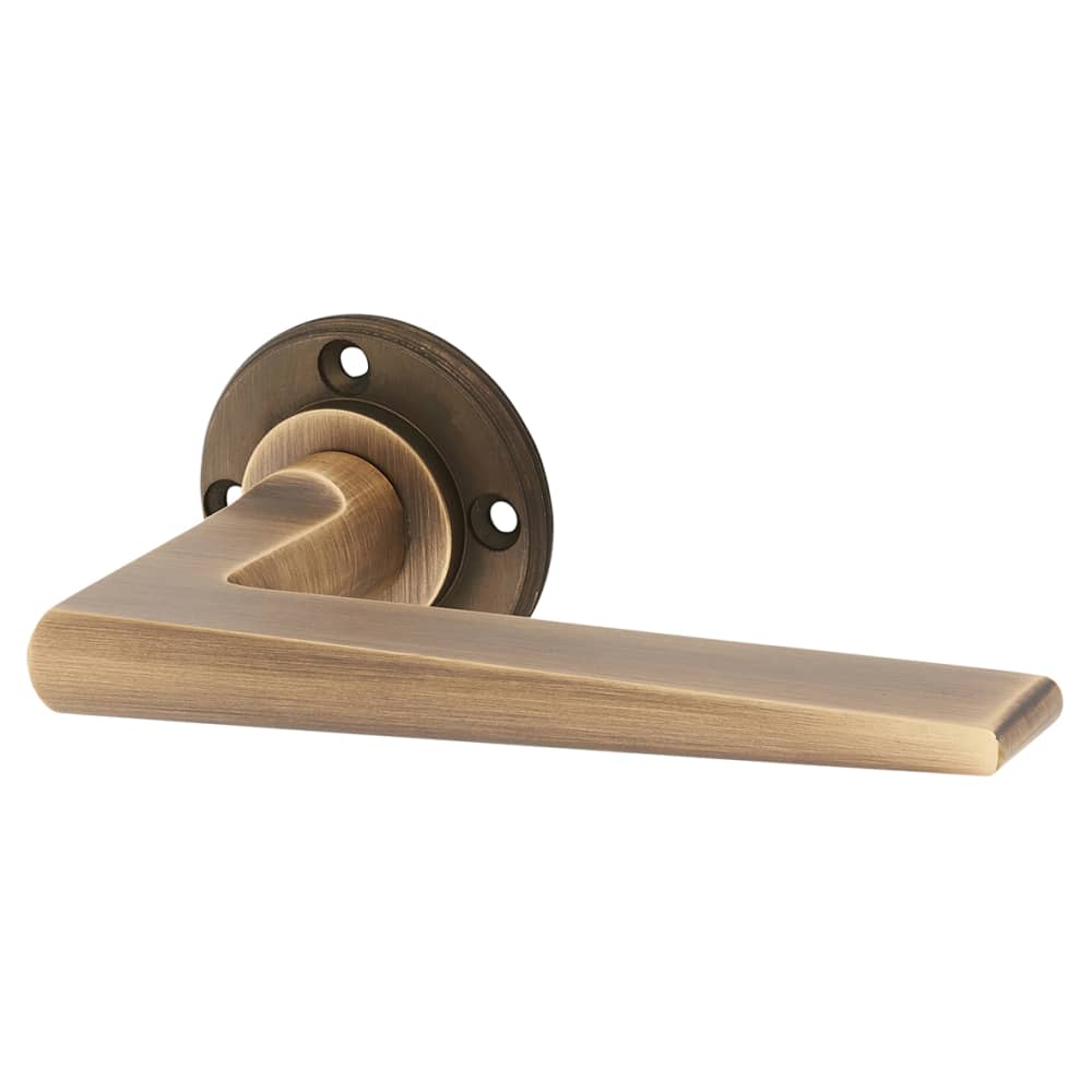Burlington BUR10 by Frelan Mayfair Door Handle on Knurled Rose - Antique Brass