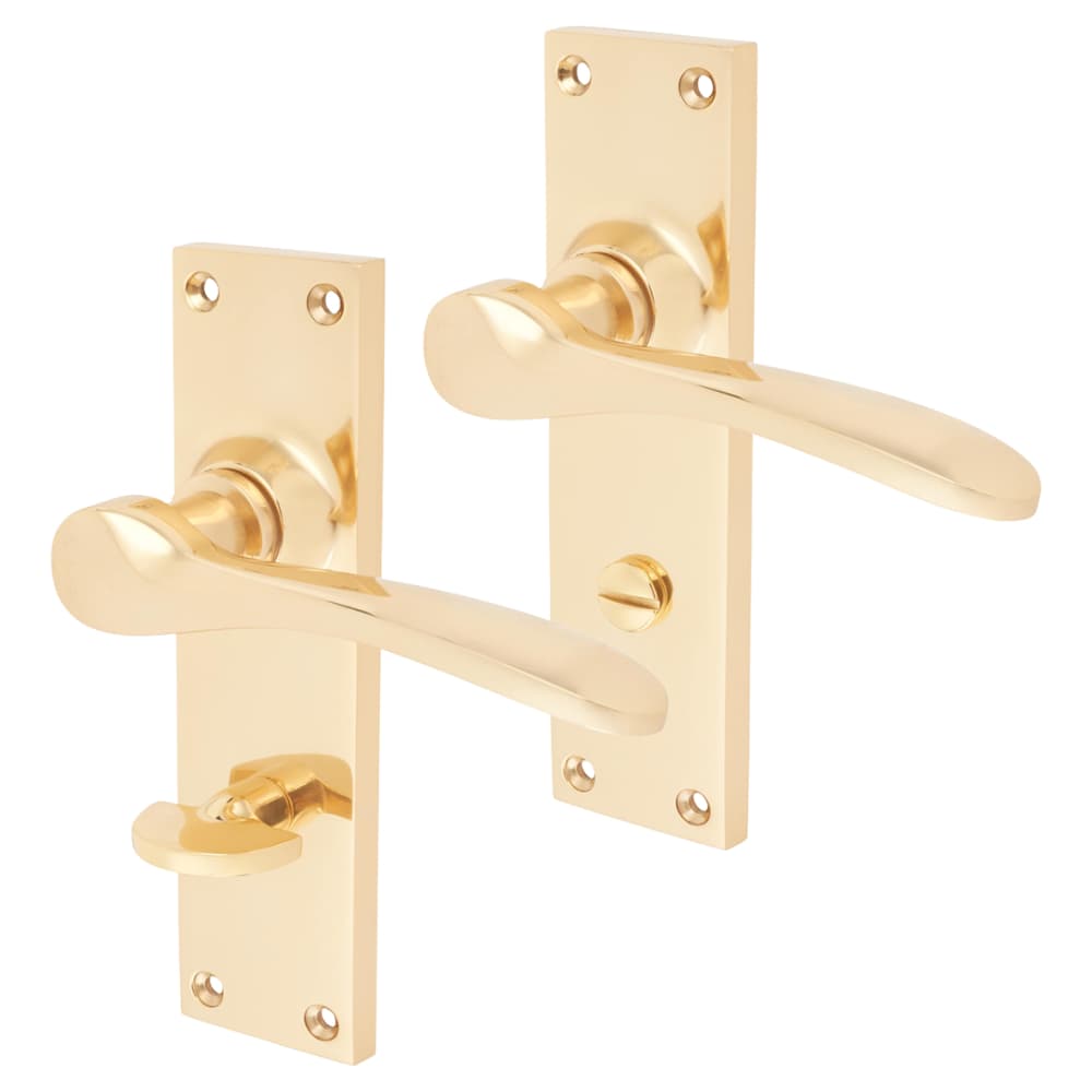 Hampstead Buckingham Bathroom Door Handle - 152 x 41mm - Polished Brass