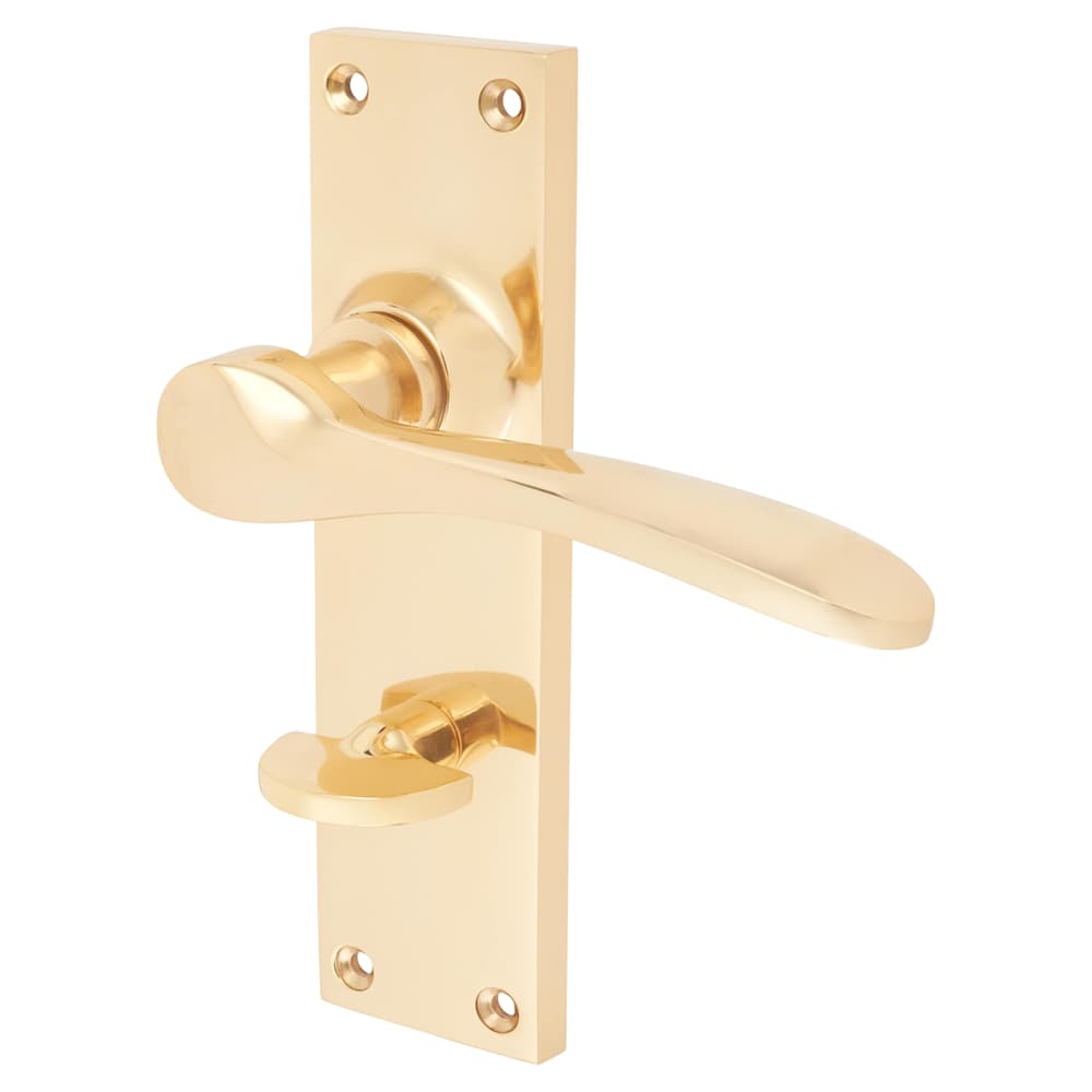 Hampstead Buckingham Bathroom Door Handle - 152 x 41mm - Polished Brass