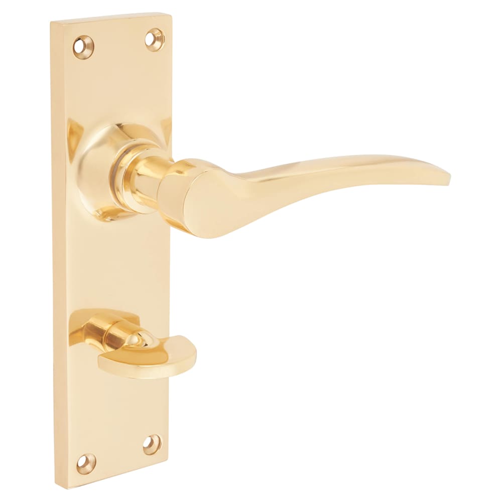 Hampstead Buckingham Bathroom Door Handle - 152 x 41mm - Polished Brass