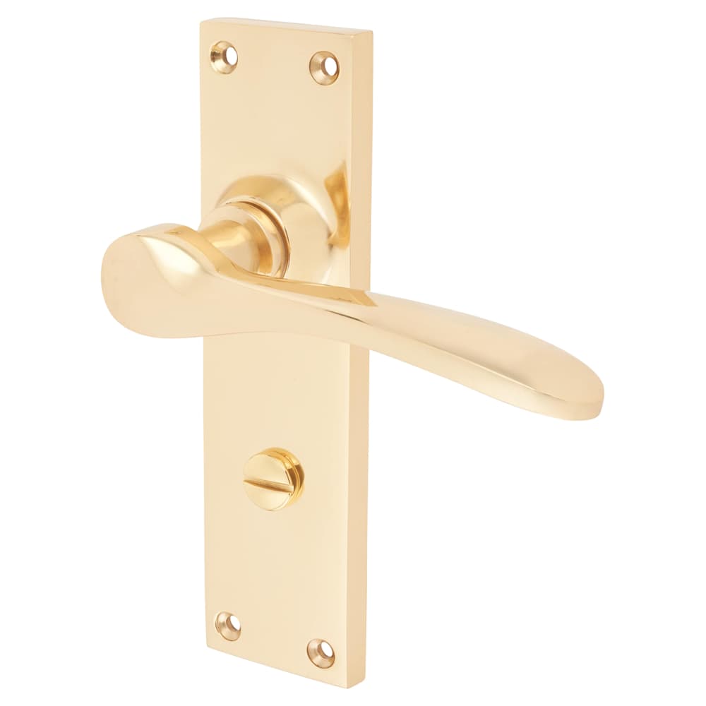 Hampstead Buckingham Bathroom Door Handle - 152 x 41mm - Polished Brass