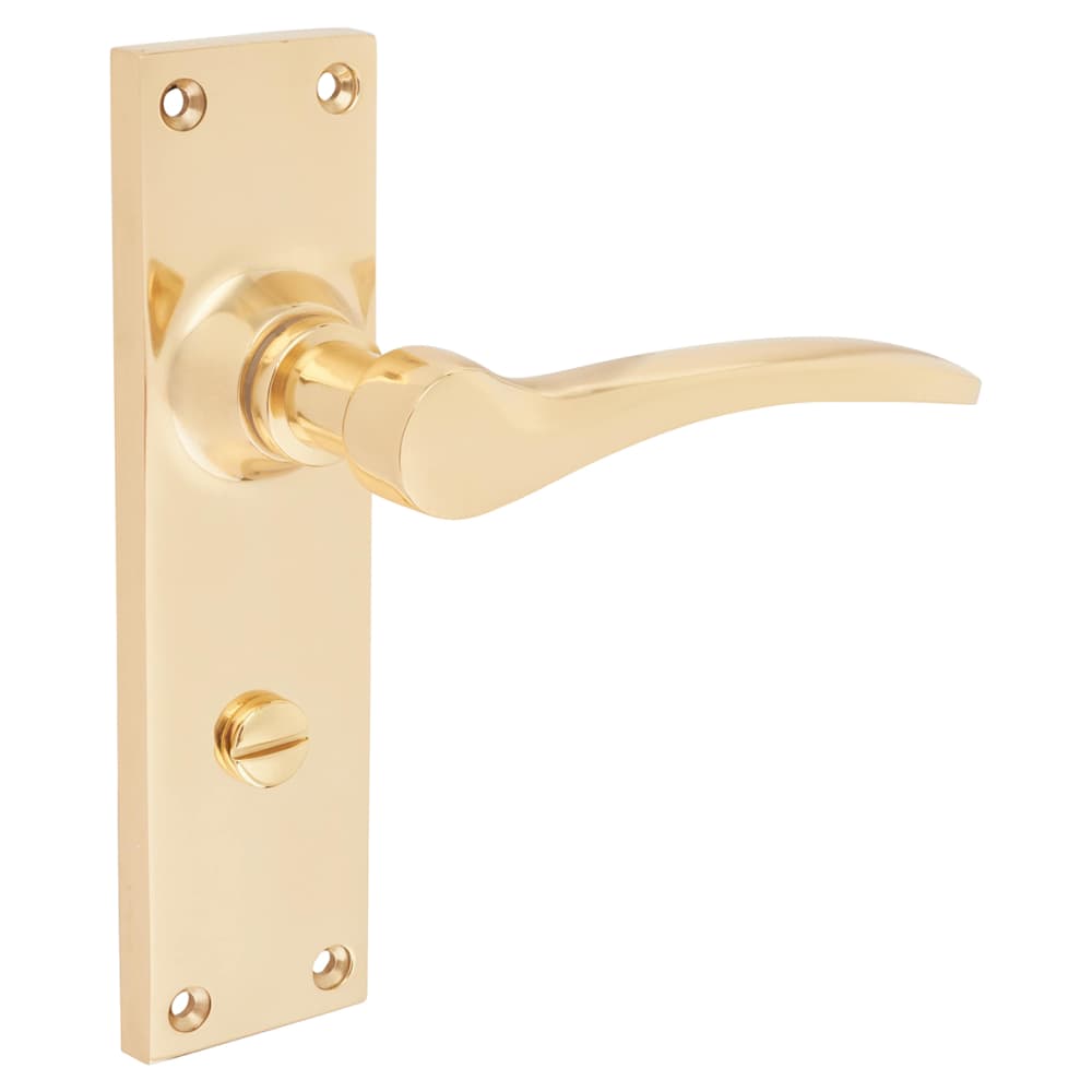 Hampstead Buckingham Bathroom Door Handle - 152 x 41mm - Polished Brass