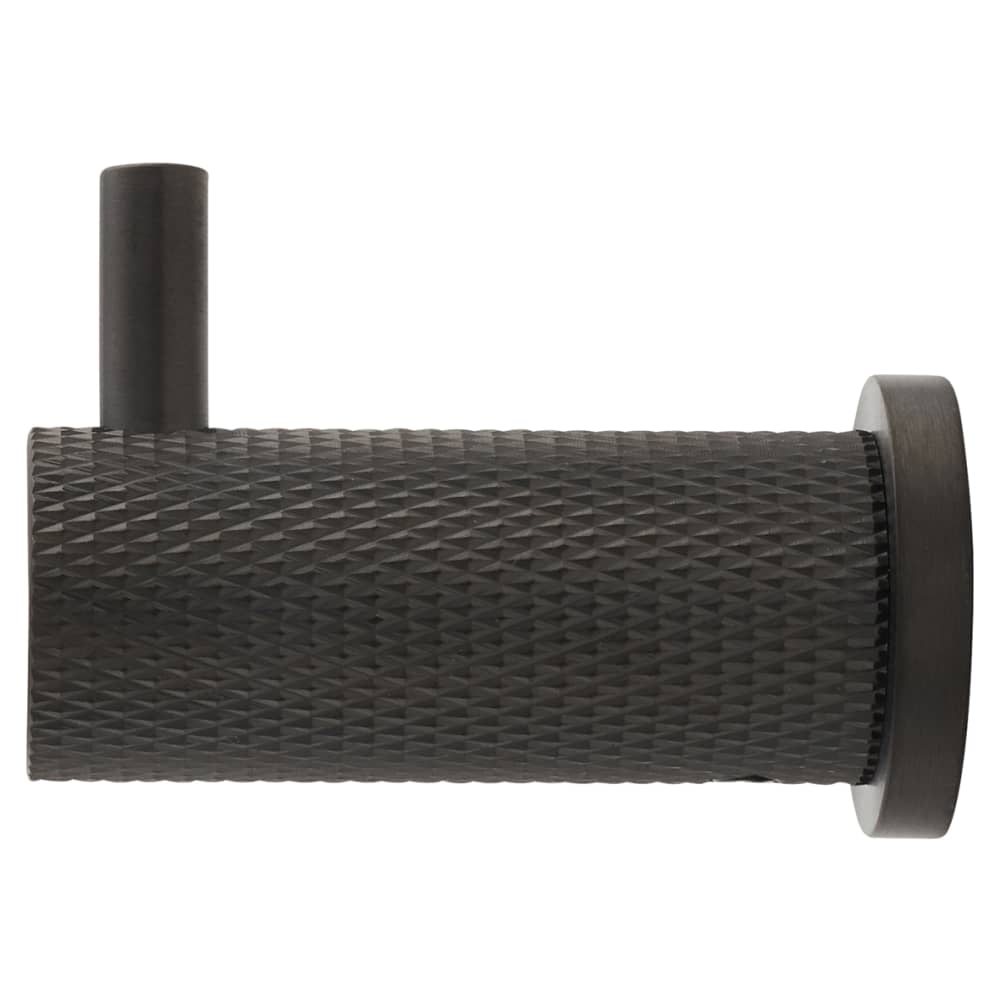 Alexander & Wilks Brunel Diamond Knurled Single Coat Hook - 48 x 25mm - PVD Dark Bronze