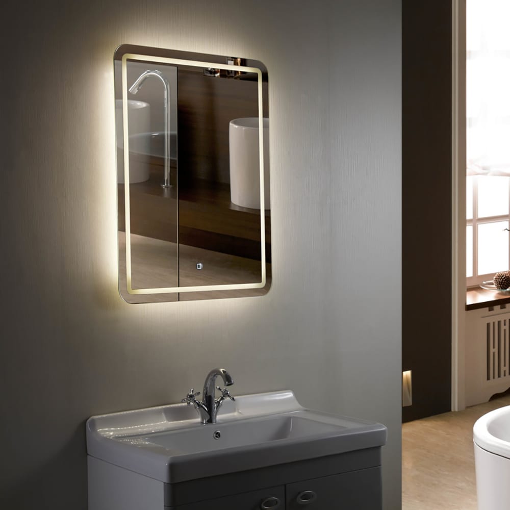 Croydex Flexi-Fix Chawston 12.5W LED Bathroom Mirror - Touch Sensitive & Demister - 580 x 380 x 25mm