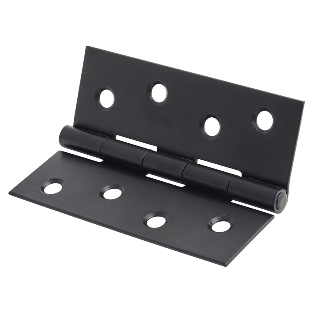 Touchpoint Steel Butt Door Hinge - 100 x 75 x 1mm - Matt Black - Pair