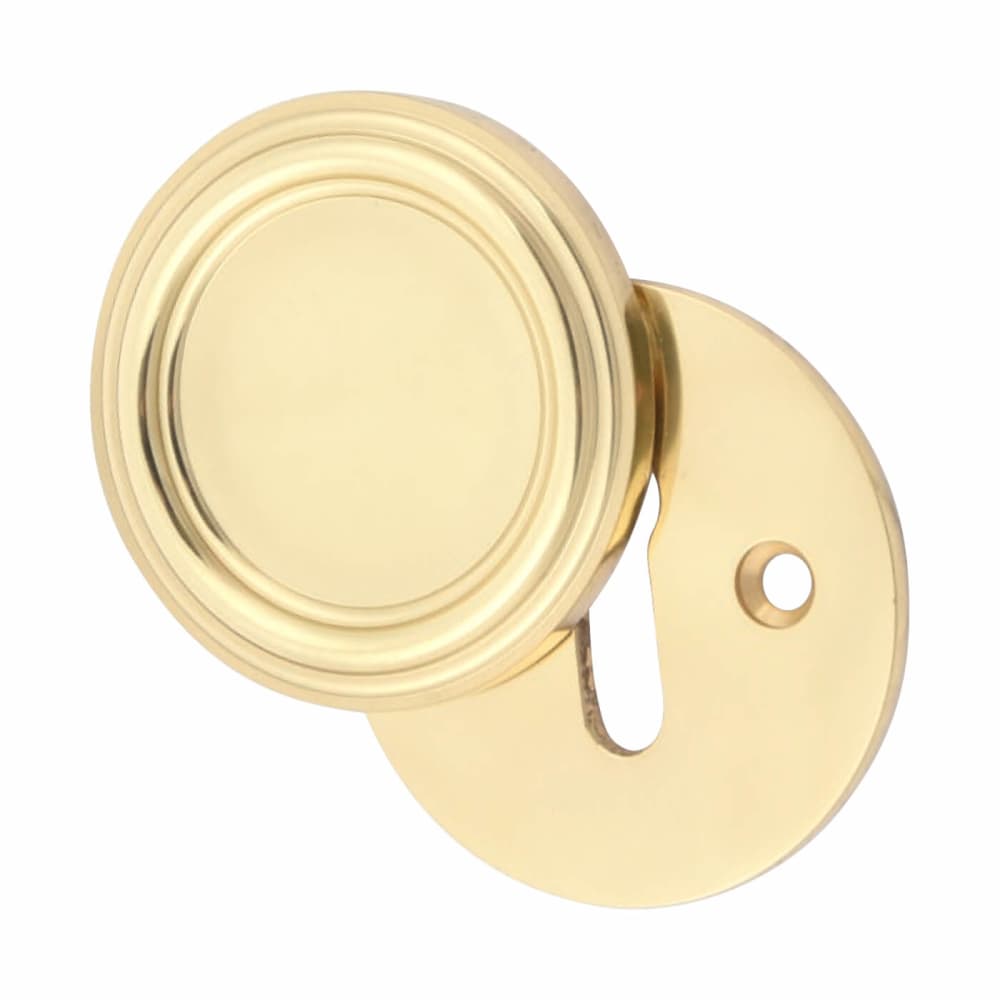 Jedo Covered Escutcheon - 42 x 42mm - Keyhole - Polished Brass