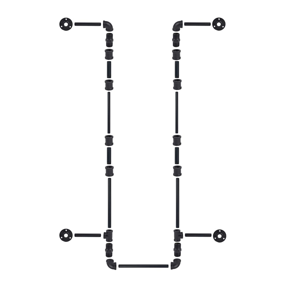 Altro 1/2" 3 Tier Drill Through Pipe Shelf Kit with Hanging Rail - Black