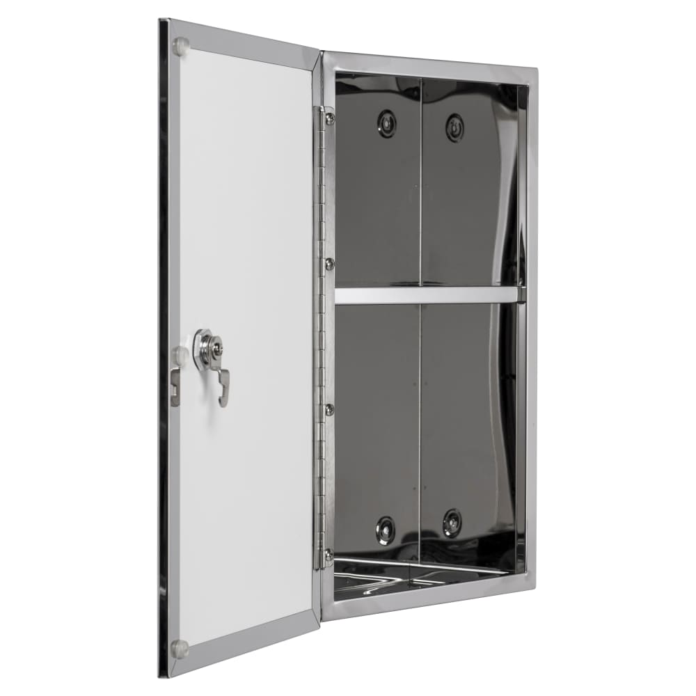 Croydex Trent Lockable Medicine Cabinet - 400 x 250 x 130mm - Stainless Steel